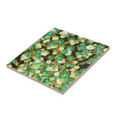 Green Gold Blossom Branches  Origami Floral Tegeltje (Zijkant)