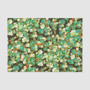Green Gold Blossom Branches Origami Floral Tissuepapier