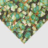 Green Gold Blossom Branches  Origami Floral Tissuepapier (Detail)