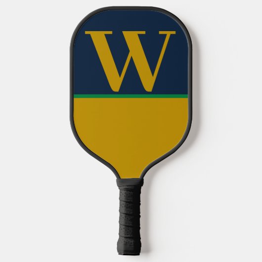 Green Gold Blue College Monogram Pickleball Paddle (Achterkant)