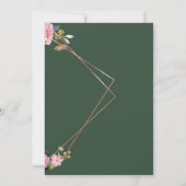 Green Gold Blush Pink Country Wedding Kaart (Achterkant)