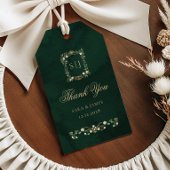 Green Gold Botanical Crest Wedding Thank you Cadeaulabel