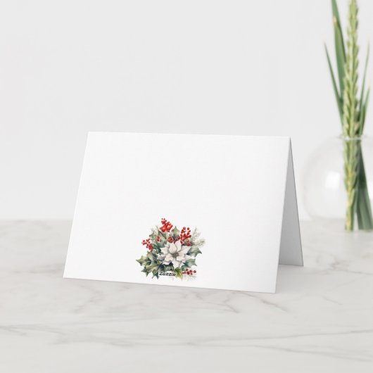 Green Gold Botanical Photo Christmas Card Kaart (Achterkant)