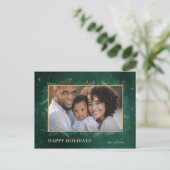 Green Gold Botanical Photo Holiday Briefkaart (Staand voorkant)