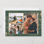 Green Gold Botanical Three Photo Kerstfeestdag (Voorkant)