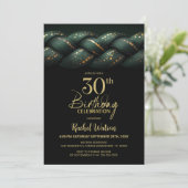 Green Gold Braid 30e verjaardagsfeestje Kaart (Staand voorkant)