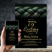 Green Gold Braid 75e verjaardagsfeestje Kaart