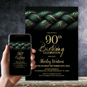 Green Gold Braid 90e verjaardagsfeestje Kaart