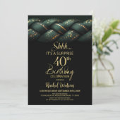 Green Gold Braid Surprise 40e verjaardagsfeestje Kaart (Staand voorkant)