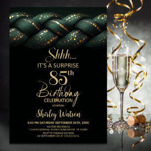 Green Gold Braid Surprise 85e verjaardagsfeestje Kaart