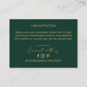 Green & Gold Business Logo Packaging Bedankt Visitekaartje (Achterkant)