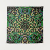 Green Gold Celtic Trisangers Tapestry Wandkleed (Voorkant)