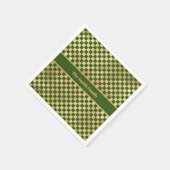 "Green Gold Checkered Paper Napkin" Servet (Hoek)