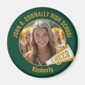 Green Gold Cheerleader Photo High School Magneet (Voorkant)