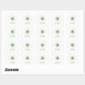 Green Gold Christmas Modern Snowflake for Business Vierkante Sticker (Vel)