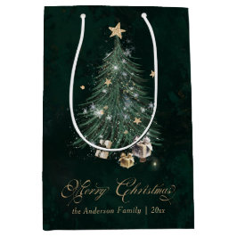 Green Gold Christmas Tree Medium Cadeauzakje