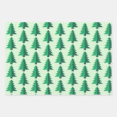 Green Gold Christmas Tree Pattern Inpakpapier Vel (Voorkant 2)