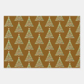 Green Gold Christmas Tree Pattern Inpakpapier Vel (Voorkant)