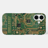 Green Gold Circuit Board Personalized Case-Mate iPhone Case (Achterkant (horizontaal))