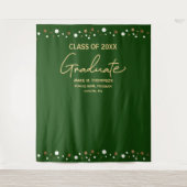 Green Gold Class of 2023 backdrop afstuderen Wandkleed (Voorkant)