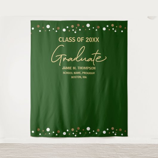 Green Gold Class of 2023 backdrop afstuderen Wandkleed (Voorkant)