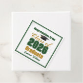Green Gold Class of 2026 Custom Graduation Party Bedankjes Labels (In situ)