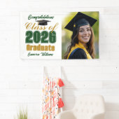 Green Gold Class of 2026 Graduation Party Photo Spandoek (Insitu)