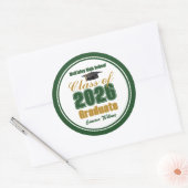 Green Gold Class of 2026 Graduation Party Ronde Sticker (Envelop)