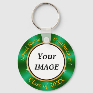 Green Gold Class Reunion Souvenirs, School Photo Sleutelhanger