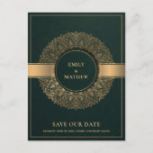 GREEN GOLD CLASSIC  MANDALA BEWAART DE DATUM AANKONDIGINGSKAART (Voorkant)