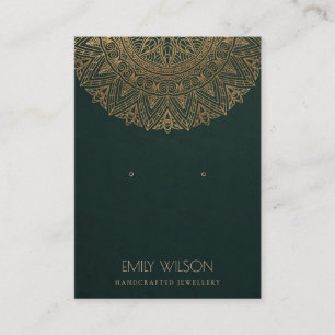 GREEN GOLD CLASSIC MANDALA EARRING DISPLAY VISITEKAARTJE