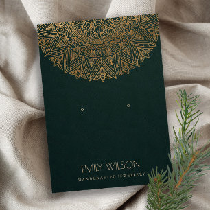 GREEN GOLD CLASSIC MANDALA EARRING DISPLAY VISITEKAARTJE