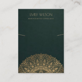 GREEN GOLD CLASSIC MANDALA KETTING DISPLAY VISITEKAARTJE