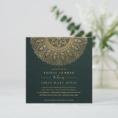 GREEN GOLD CLASSIC  MANDALA VRIJGEZELLENFEEST KAART (Staand voorkant)