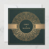 GREEN GOLD CLASSIC  MANDALA VRIJGEZELLENFEEST KAART (Achterkant)