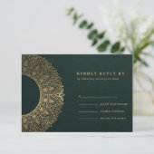 GREEN GOLD CLASSIC  MANDALA WEDDING RSVP (Staand voorkant)