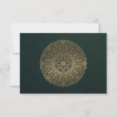 GREEN GOLD CLASSIC  MANDALA WEDDING RSVP KAARTJE (Achterkant)