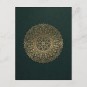 GREEN GOLD CLASSY  MANDALA WEDDING RECEPT INFORMATIEKAARTJE (Achterkant)