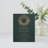 GREEN GOLD CLASSY  MANDALA WEDDING RECEPT INFORMATIEKAARTJE (Staand voorkant)