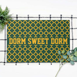 Green Gold College Cool Fun Dorm School Home Deurmat
