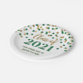 Green Gold Confetti Afstuderen 2021 Papieren Bordje (Gekanteld)