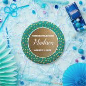 Green Gold Confetti Afstuderen College Trunk Party Papieren Bordje (Feest)