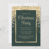 Green Gold Confetti Botanical Christmas Party Kaart (Voorkant)