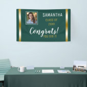 Green Gold Congrats Afstuderen Foto Afstuderen Spandoek (Beurs)