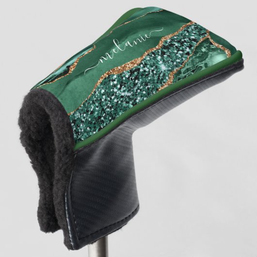 Green Gold Custom Jouw naam Golf Head Hoesje Golfheadcover (3/4 voorkant)