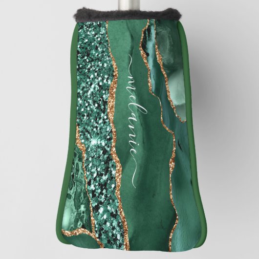 Green Gold Custom Jouw naam Golf Head Hoesje Golfheadcover (Draai 90)