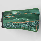 Green Gold Custom Jouw naam Golf Head Hoesje Golfheadcover (Voorkant)