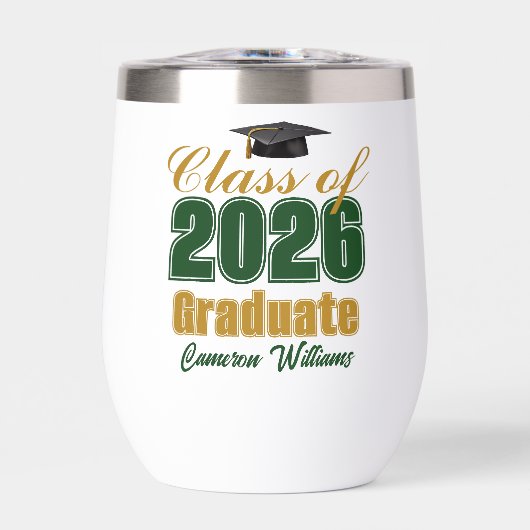 Green Gold Customized Class of 2026 Graduation (Voorkant)