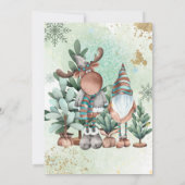 Green Gold Cute Kerstgenote Deer Birthday Kaart (Achterkant)