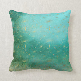 Green & Gold Dandelion Cushion Kussen